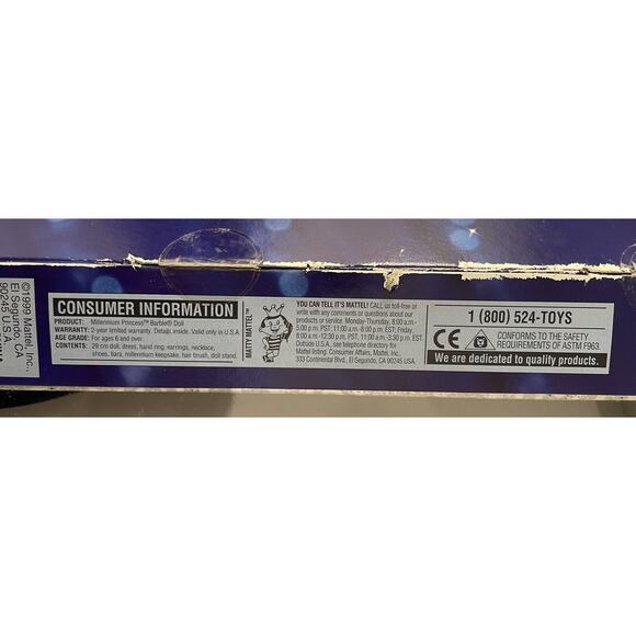 Vintage 2000 Mattel Millennium Princess Barbie Doll NIB Keepsake Hallmark - Picture 9 of 10